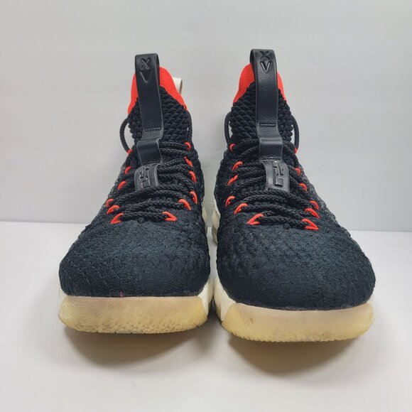 Nike Lebron XV 15 Bright Crimson Men's Black Red Sneakers AQ2363-002 US Sz 11.5 - Picture 3 of 8